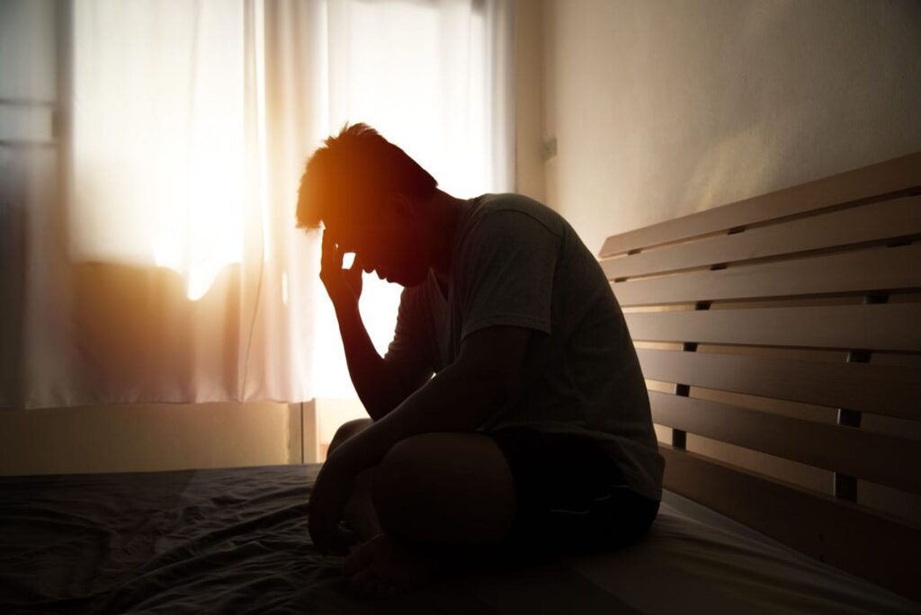 man going through the stages of withdrawal