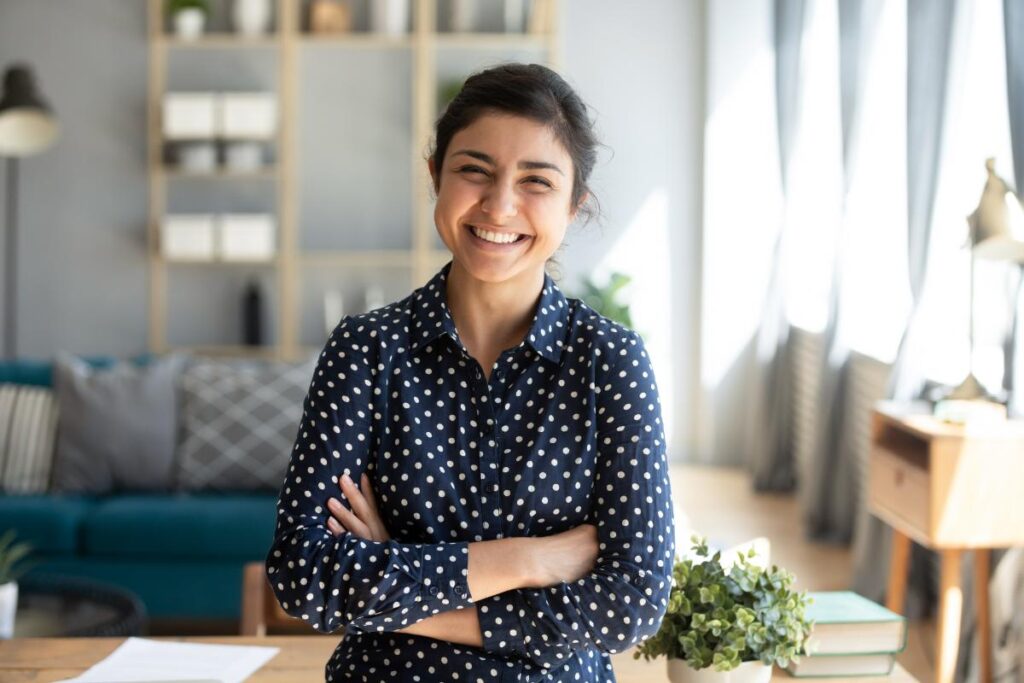 woman smiling