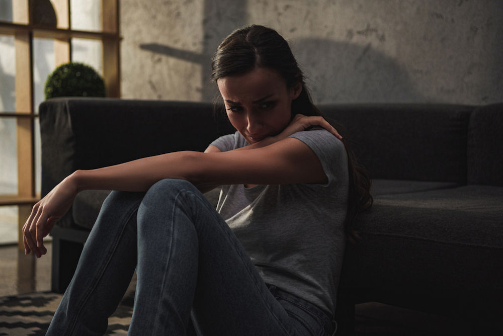 Person experiencing depression and anxiety